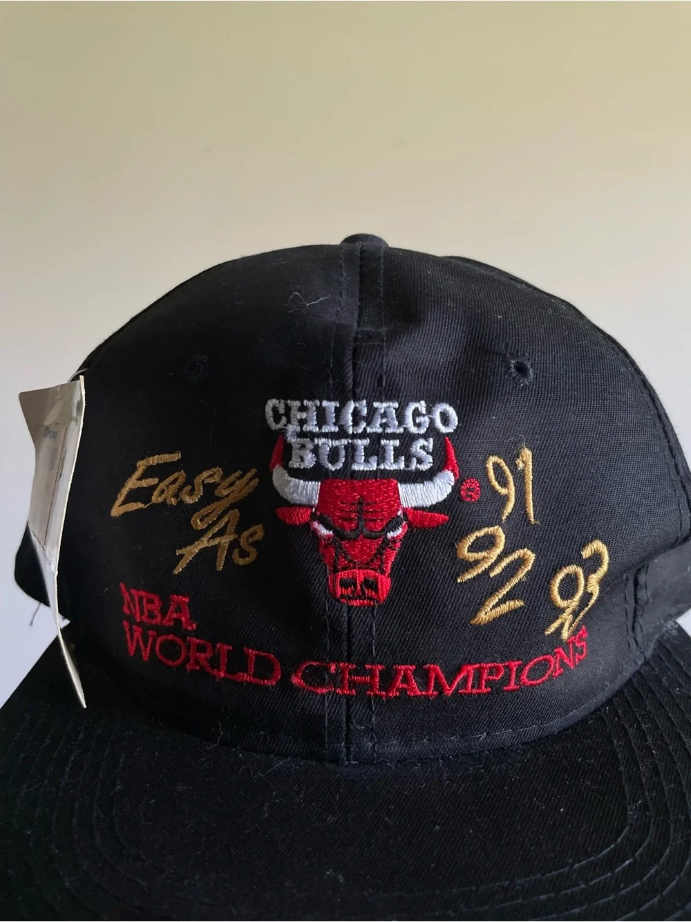 Vintage Chicago Bulls‎ Easy 91, 92, 93 NBA Champions Snapback Hat Black